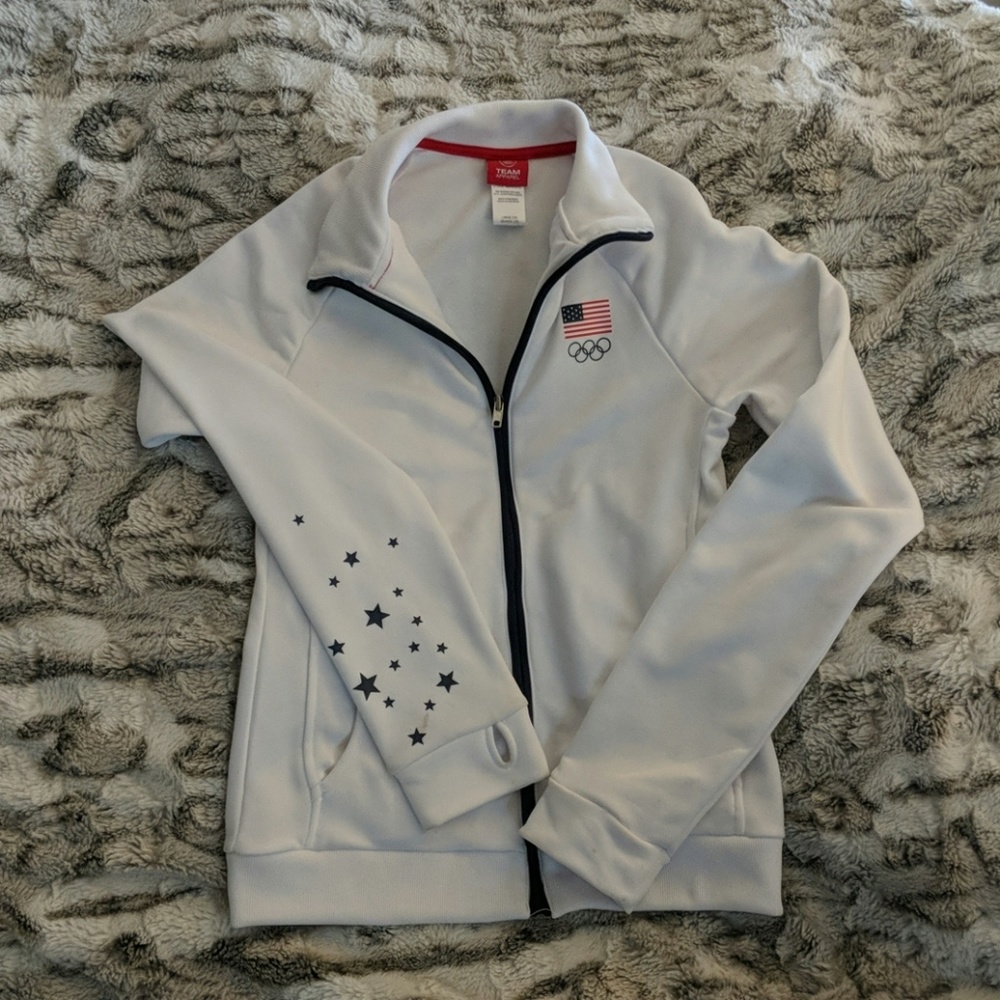 Girls white Team USA jacket